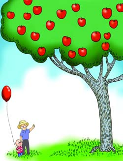 A boy and his apple tree 男孩和苹果树
