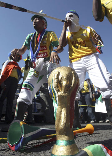 Soccer fans celebrate ahead of World Cup