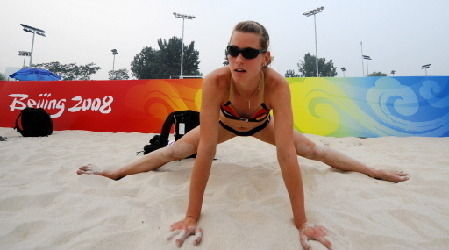 Hot at the beach volleyball ground!