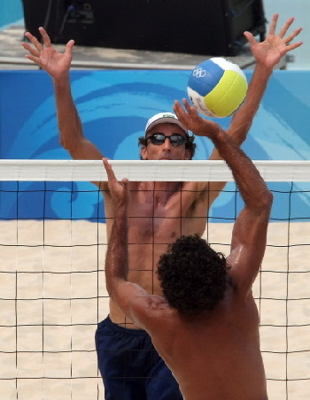 Hot at the beach volleyball ground!