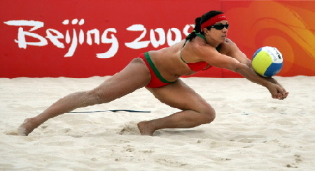 Hot at the beach volleyball ground!