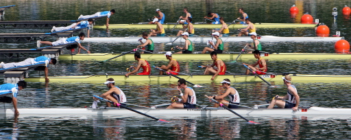 Sculls rowing competition at Shunyi Olympic Rowing-Canoeing Park