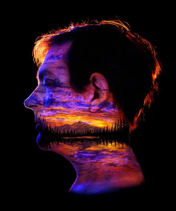 艺术家创造荧光人体彩绘