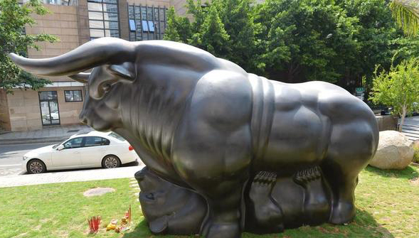 Bull conquers bear