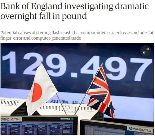 英镑“闪崩”跌幅创31年新低