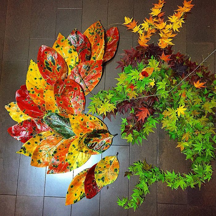 日本兴起“落叶艺术”（组图）