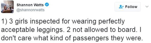 美联航拒绝少女穿紧身裤登机 网友质问你管得着吗