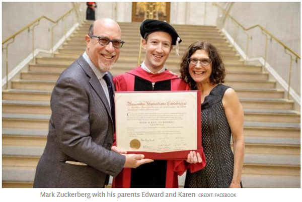 扎克伯格辍学12年后终获哈佛学位（毕业演讲视频）
