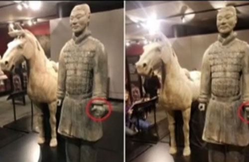 兵马俑美国展出被盗走拇指！博物馆里办派对安保漏洞引争议