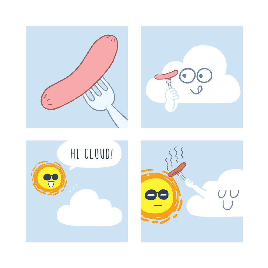 搞笑漫画：一朵喜欢恶作剧的云（组图）