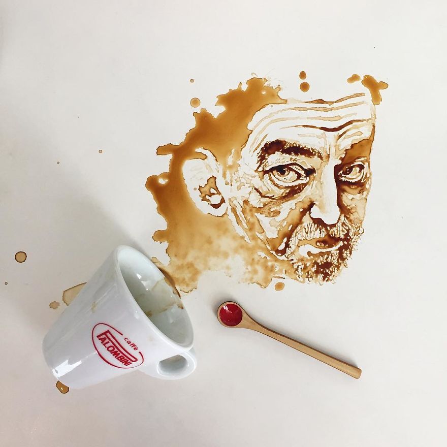 咖啡和茶泼洒出的艺术（组图）