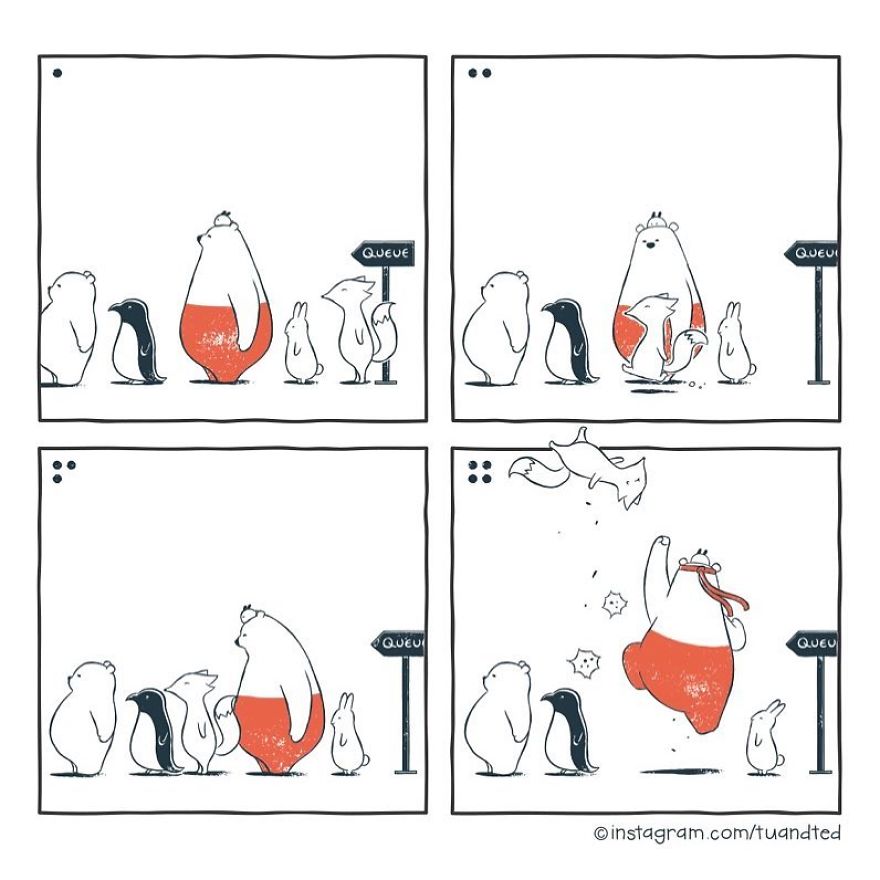让你微笑的漫画：小熊和小兔的欢乐日常（组图）