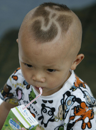 Olympic-themed haircut popular among Chinese kids