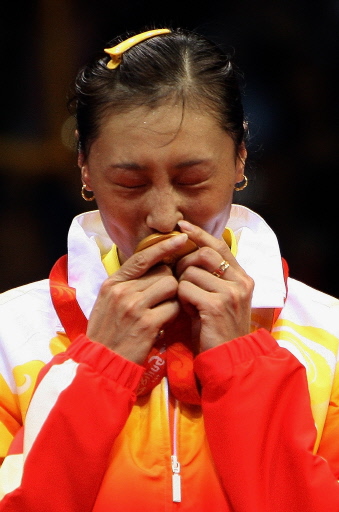 Zhang Ning won gold in the badminton women's singles