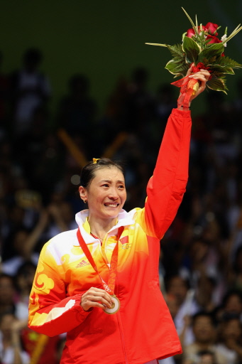 Zhang Ning won gold in the badminton women's singles