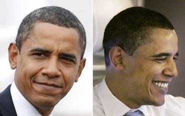 Obama's hair turns gray <BR>奥巴马当总统愁出白发