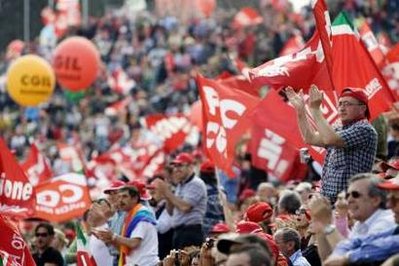 Millions march in Italy <BR>意百万人游行罗马瘫痪