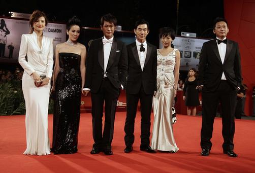Chinese movie stars on red carpet at Venice