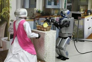 韩国研制出机器人女佣