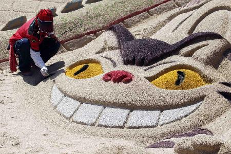 Sand sculptures for Haeundae Sand Festival in Busan