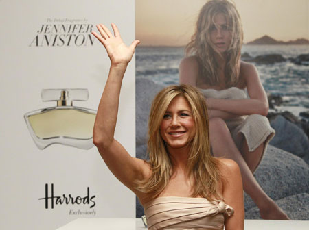Jennifer Aniston launches her fragrance at Harrods in London