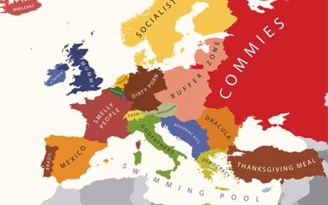 另类欧洲地图 国民形象替国名