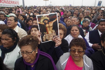 'Lord of Miracles' in procession in Peru