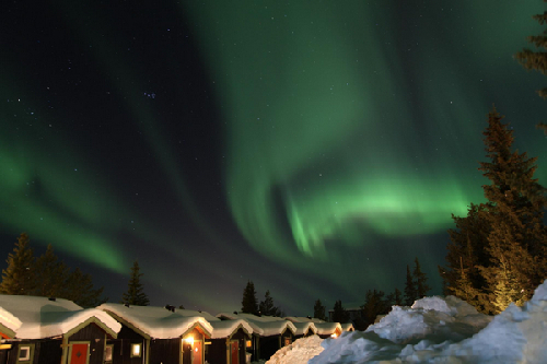 Northern lights glow above Sweden