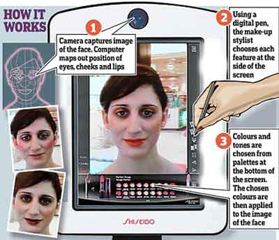 日本发明化妆“魔镜”轻点一下尝试百变妆容