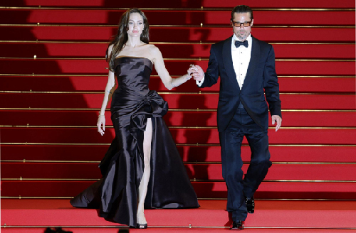 Pitt and Jolie at screening of film 'The Tree of Life' at 64th Cannes Film Festival