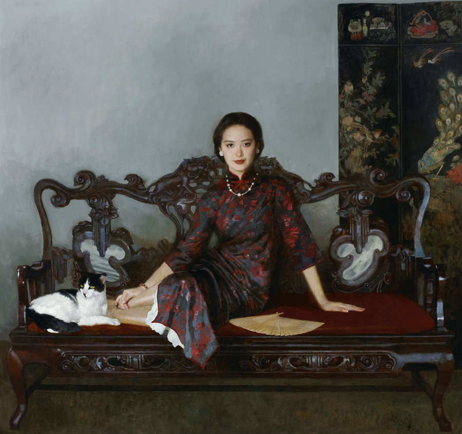 陈衍宁“檀香扇系列” 油画里的东方韵味
